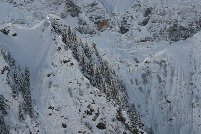 ambiance hivernale en montant &agrave; la t&ecirc;te de bostan - Samoens