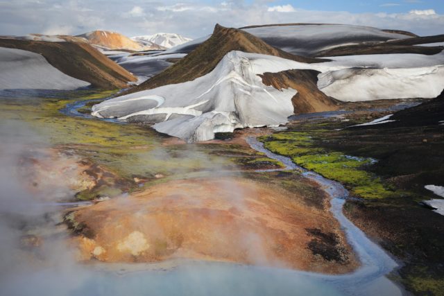 storihver islande riviere neige mousse laugavegur