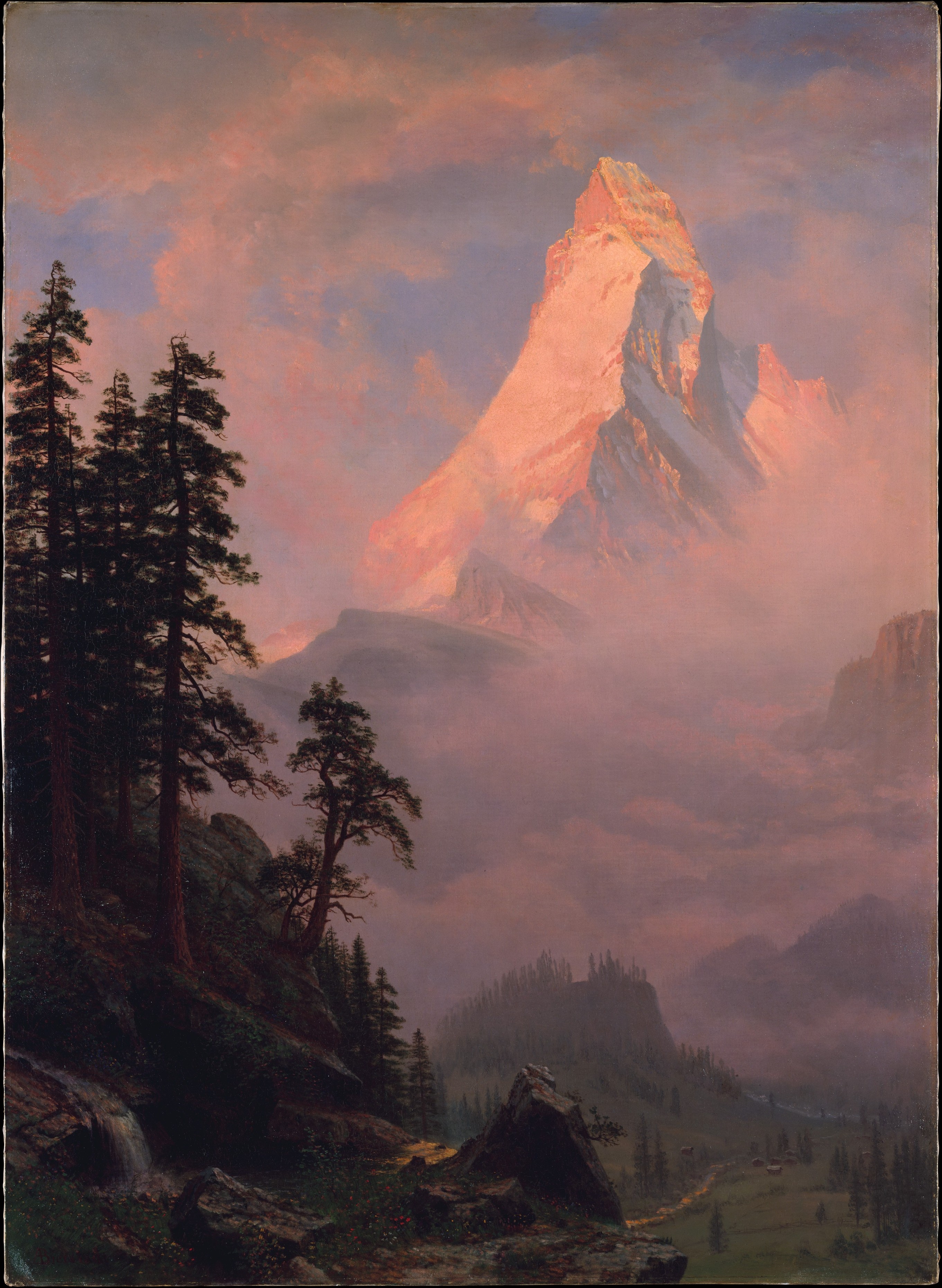 Sunrise on the Matterhorn Albert Bierstadt Painting