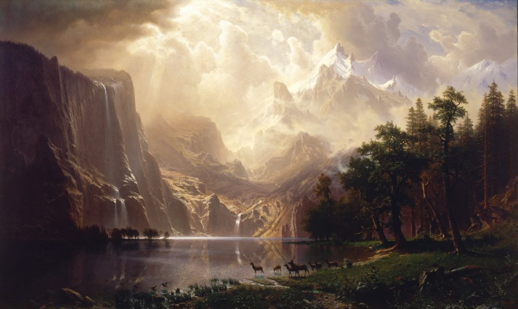 Albert Bierstadt paintings Among the Sierra Nevada, California