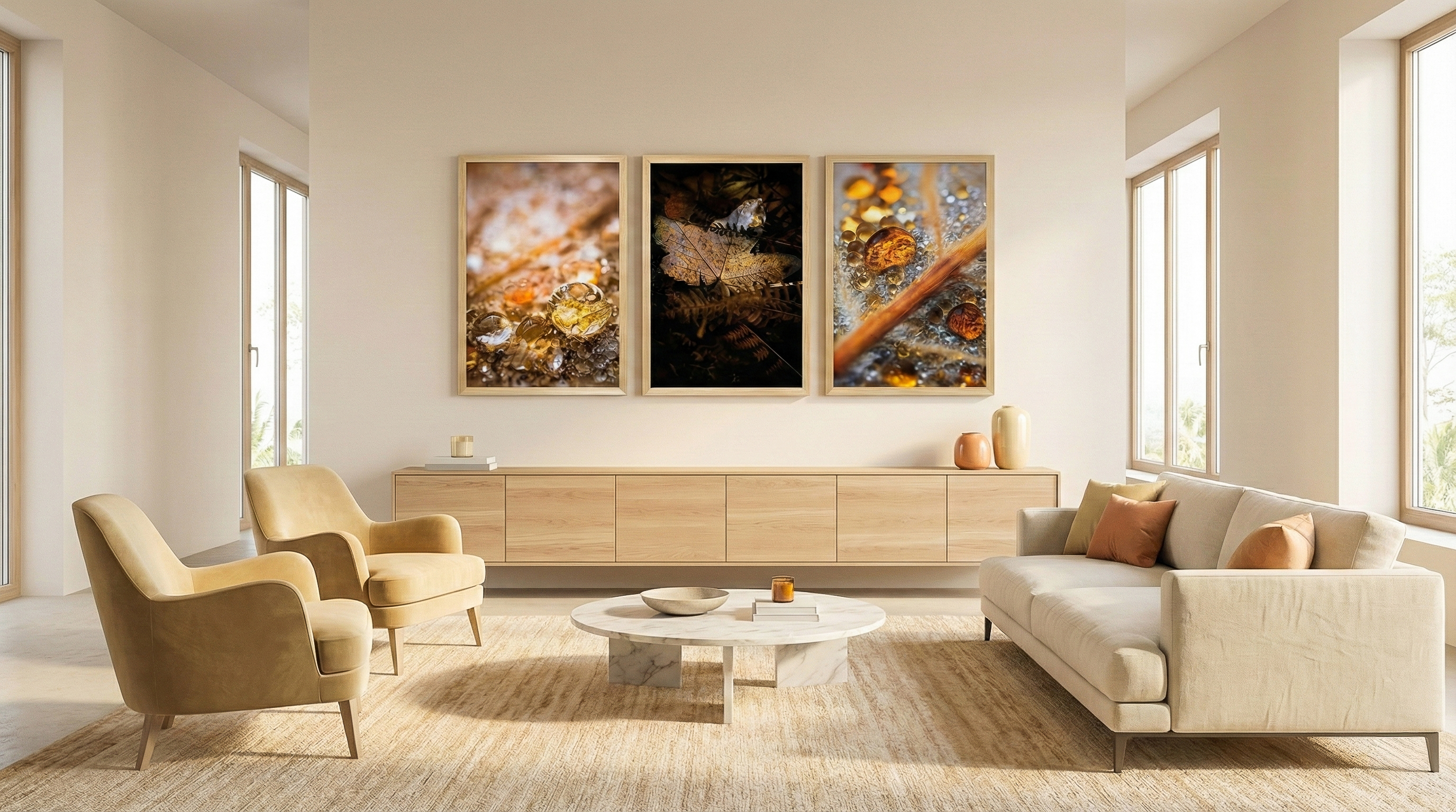 Triptyque photographie art paysage salon